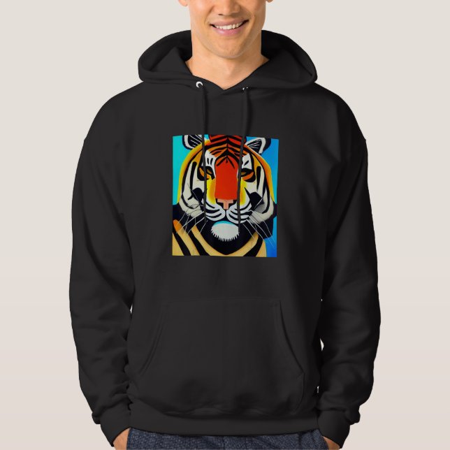 Smileteesanim  Cool Tiger Cubism Art Hoodie (Vorderseite)