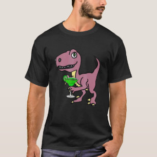 Smileteesanim Velociraptor Dinosaur Drinking Marg T-Shirt