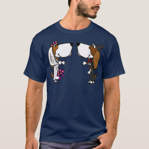 Smiletodaytees Basset Hound Braut und Bräutigam Ho T-Shirt