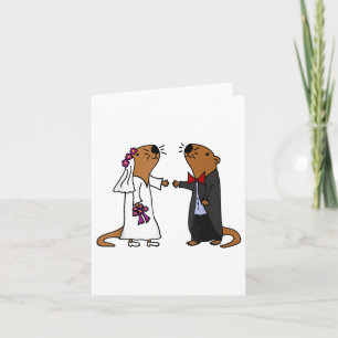 Smiletodaytees Fun Sea Otter Bridge and Groom Wedd Karte