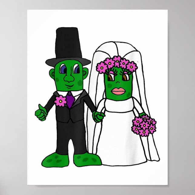 Smiletodaytees Funny Pickle Bridge und Groom Weddi Poster (Vorne)