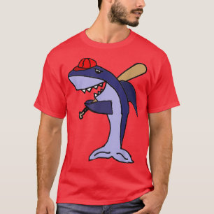 Smiletodaytees Funny Shark spielt Baseball T-Shirt