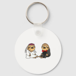 Smiletodaytees Funny Sloth Braut und Groom Wedding Schlüsselanhänger