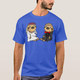 Smiletodaytees Lustige Faultier Braut und Bräutiga T-Shirt