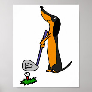 Smiletodaytees Lustiger Dachshund Hund Golf Poster