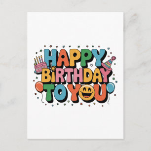 Smiley Alles Gute zum Geburtstag Feiertagspostkarte