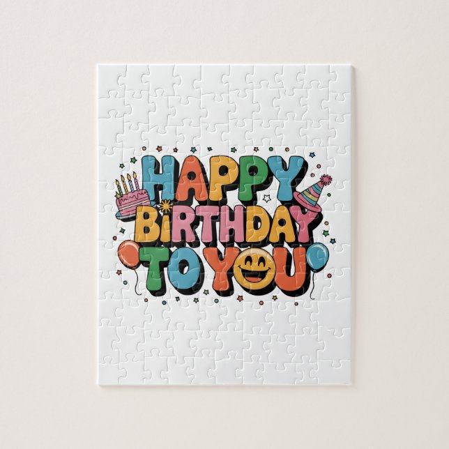 Smiley Alles Gute zum Geburtstag Puzzle (Vertikal)