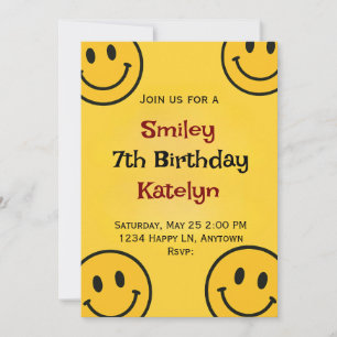 Smiley Birthday Einladung