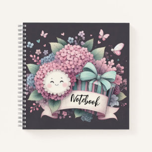 Smiley Blossoms - Niedliches Blumengeschenkpapier  Notizbuch