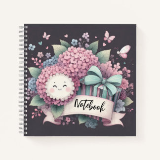 Smiley Blossoms - Niedliches Blumengeschenkpapier Notizbuch