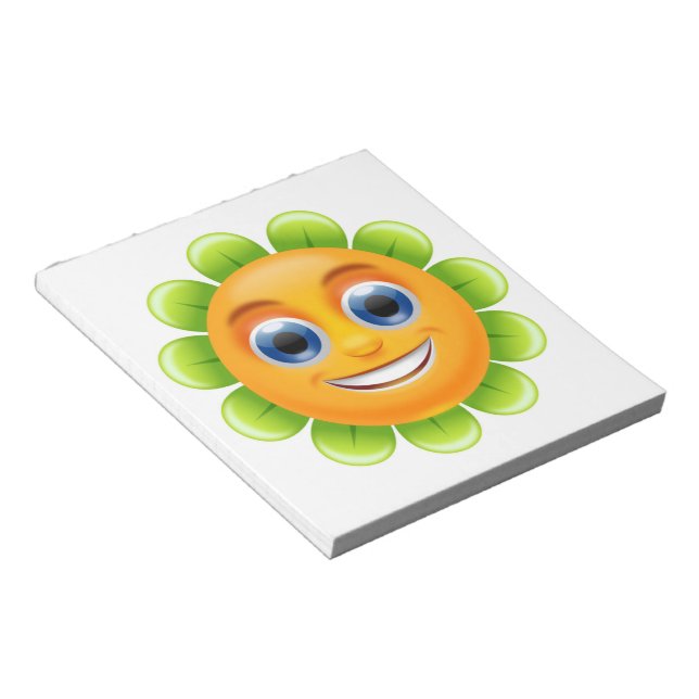 SMILEY BLUME NOTIZBLOCK (angewinkelt)