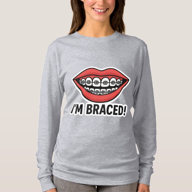 Smiley Braces Fun Sticker - Farbenfrohe Lippen T-Shirt (Vorderseite)