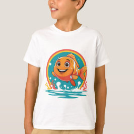 Smiley Cartoon Clownfish – Fun Ocean Vibes Tee