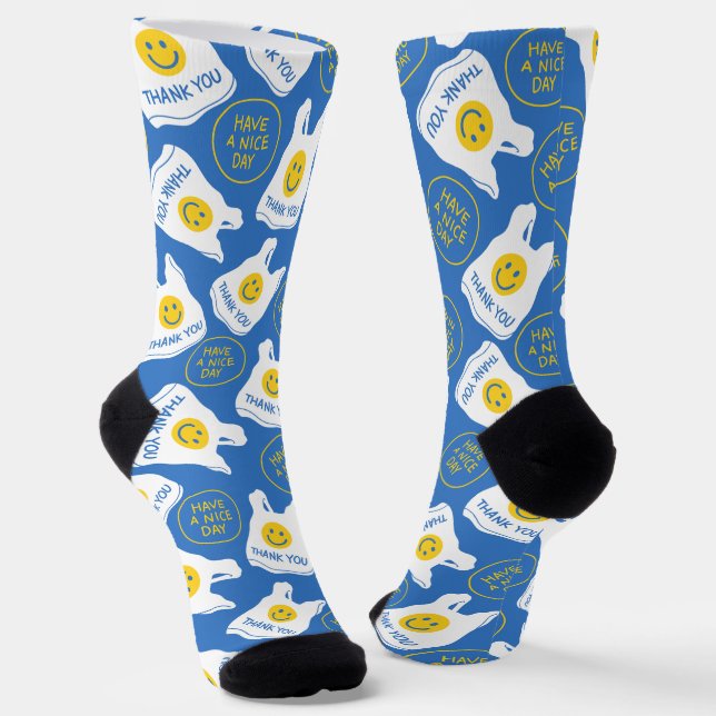 Smiley Crew Socks - Danke Socken (Gewinkelt)