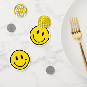 Smiley Emoji Glückliches Gesicht Gingham Party Spa Konfetti