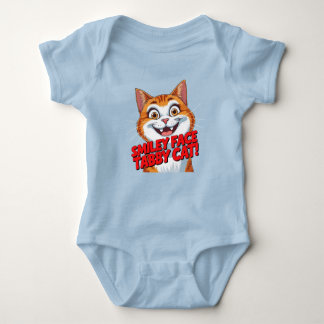 Smiley Face Tabby Cat!!! Baby BodySuit Baby Strampler