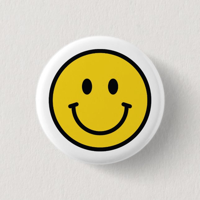 Smiley-Gesicht-Abzeichen, Knopf. Lustiges Abzeiche Button (Vorderseite)