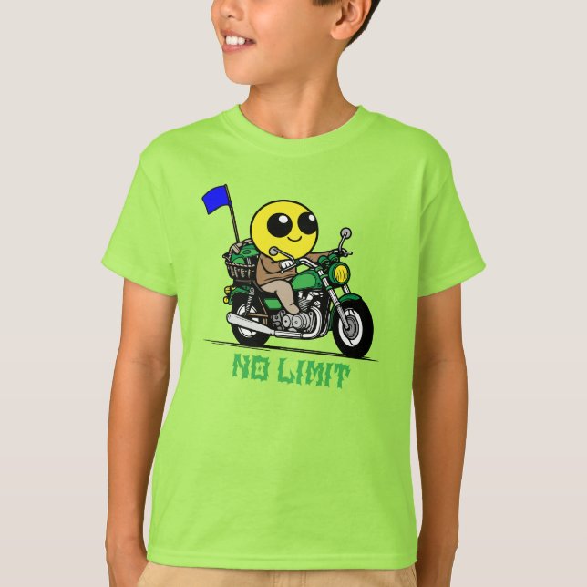Smiley-Gesicht-Biker-Abenteuer T-Shirt (Vorderseite)