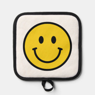 Smiley-Gesicht Küchenzubehör. Lustiges Emoji Topflappen