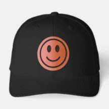 Smiley-Gesicht-Leder-Patch-Mütze