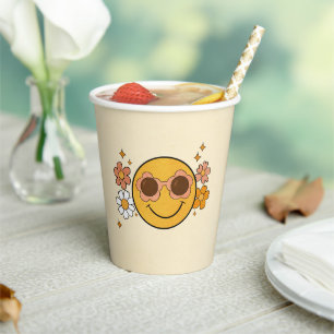 Smiley-Gesicht Retro-Papierbecher Pappbecher