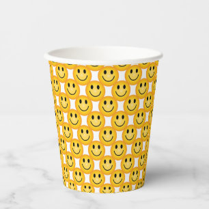 Smiley Happy Face Emoji bedruckte Party-Papierbech Pappbecher