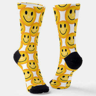 Smiley Happy Face Emoji Printed Gift Socks Socken