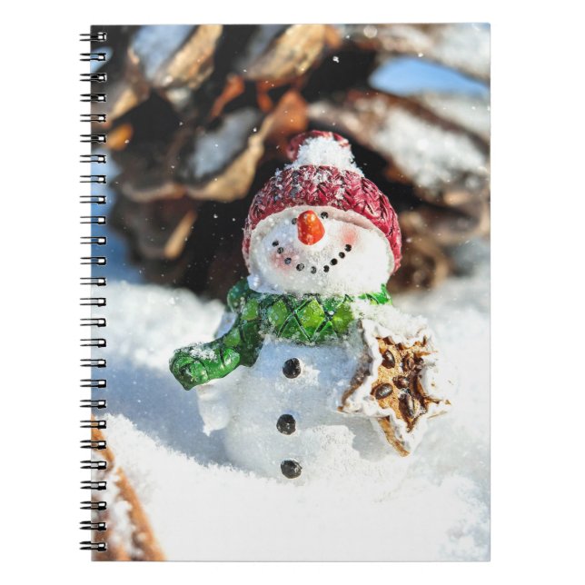 Smiley Little Snowman in Red Hat Notizblock (Vorderseite)