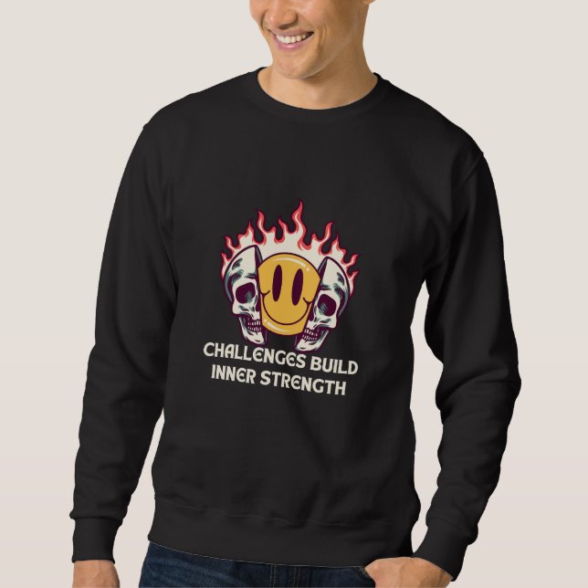 Smiley mit Skulls - Motivierend Gasthaus Sweatshirt (Vorderseite)