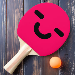 Smiley Pink Ping Pong Paddle Paddel Tischtennis Schläger