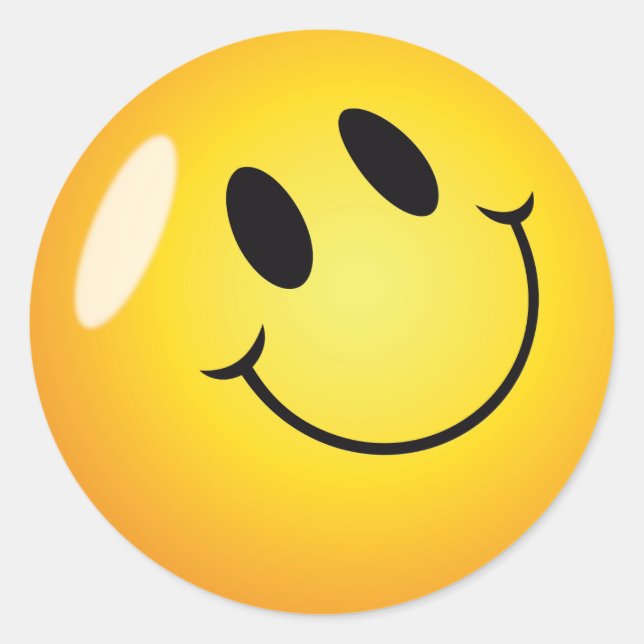 Smiley Runder Aufkleber (Vorderseite)