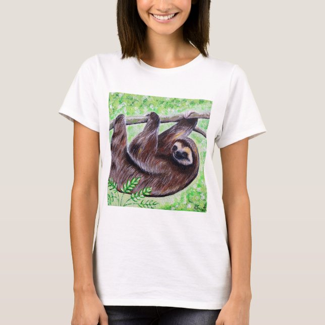Smiley Sloth Painting T-Shirt (Vorderseite)
