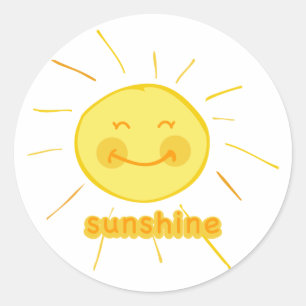 Smiley-Sonnenschein Runder Aufkleber