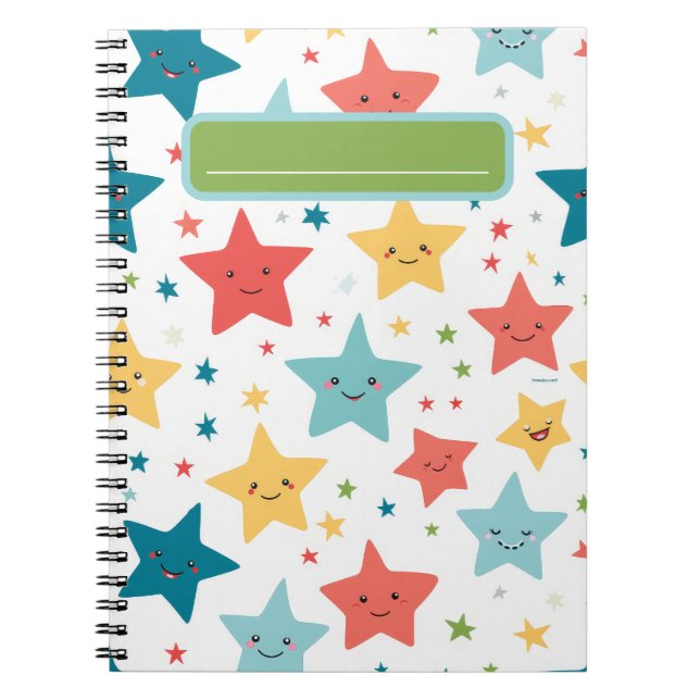 Smiley Stars Fun Kinderzimmer Happy kids Pattern Notizblock (Vorderseite)