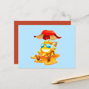 Smiley Sun Lounges on Beach Sessel Postkarte