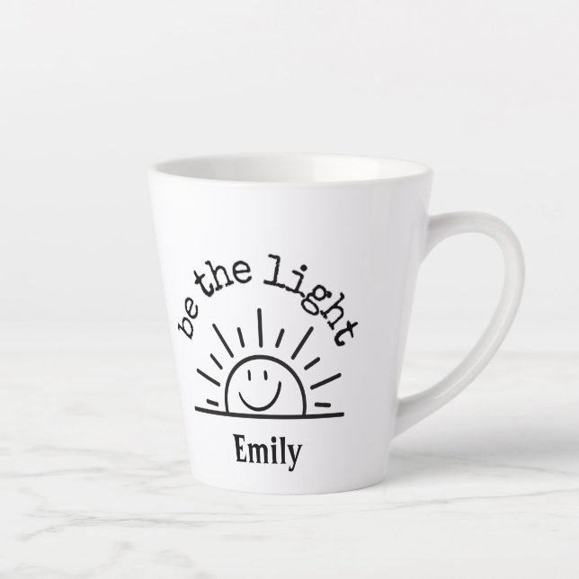 SMILEY SUNSHINE PERSONALISIERT LATTE TASSE (Rechts)