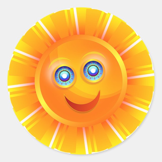 Smiley Sunshine Runder Aufkleber (Vorderseite)