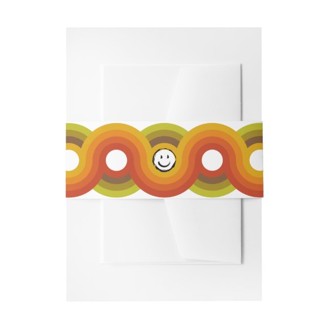 Smiley Vintage Retro Muster Nr. 02 Einladungsbanderole (Vorderseite Beispiel)