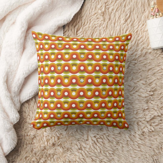 Smiley Vintage Retro Muster Nr. 02 Kissen (Decke)
