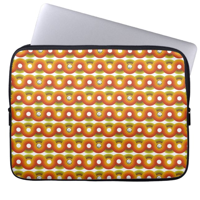 Smiley Vintage Retro Muster Nr. 02 Laptopschutzhülle (Vorderseite)