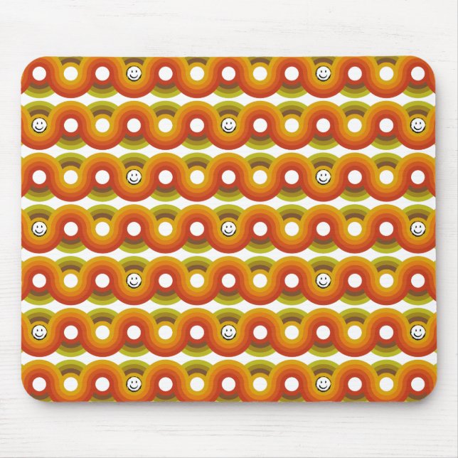 Smiley Vintage Retro Muster Nr. 02 Mousepad (Vorne)