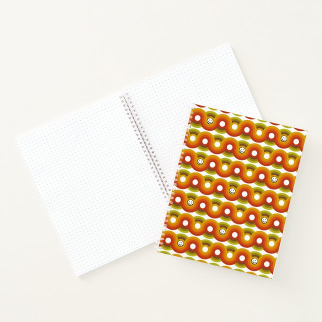 Smiley Vintage Retro Muster Nr. 02 Notizbuch (Innenseite)