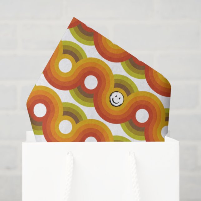 Smiley Vintage Retro Muster Nr. 02 Seidenpapier (Geschenktüte)