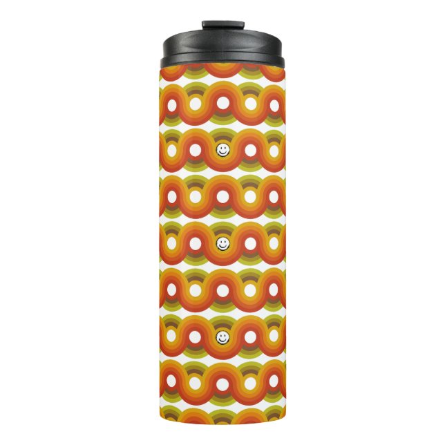 Smiley Vintage Retro Muster Nr. 02 Thermosbecher (Vorderseite)