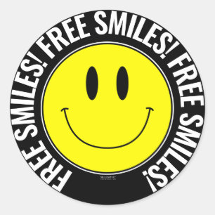 Smilie-Aufkleber Runder Aufkleber