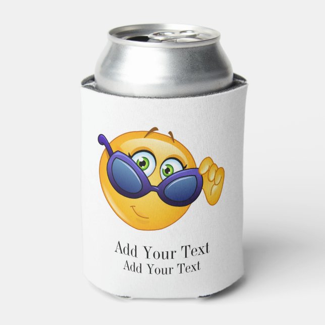 Smilie mit Sonnenbrille Can Cooler - srf Dosenkühler (Kanne Vorderseite)