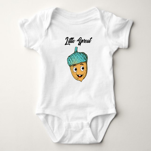 Smiling Acorn Baby Bodysuit  T-shirt Baby Strampler (Vorderseite)