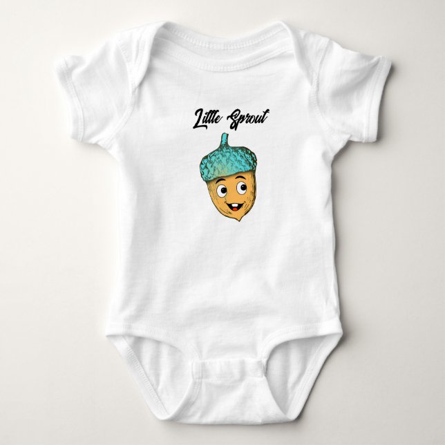 Smiling Acorn Baby Bodysuit  T-shirt Strampler (Vorderseite)