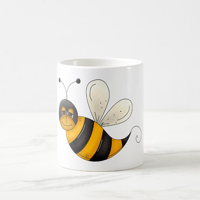 Smiling Bee Fun Bumblebee Character Kaffeetasse (Von Creator hochgeladen)