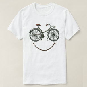 Smiling Bicycle Face Funny Cycling Cyclist Gift T-Shirt